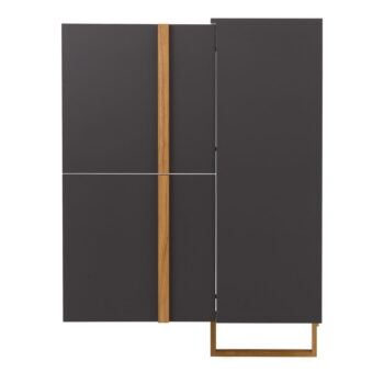 Antracitovosivá komoda s nohami z dubového dreva Tenzo Birka, 118 x 135 cm - Image 3