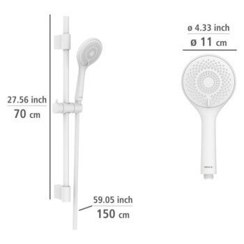 Biela sprchová súprava z nehrdzavejúcej ocele 70 cm Watersaving – Wenko – Obrázok 9