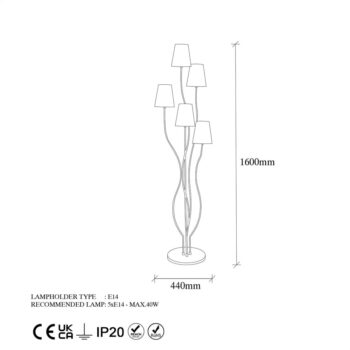 Stojacia lampa s textilným tienidlom (výška 160 cm) Bonibos – Opviq lights - Image 7