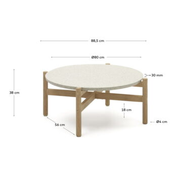 Okrúhly záhradný odkladací stolík s terrazzo doskou ø 88,5 cm Pola – Kave Home - Image 5