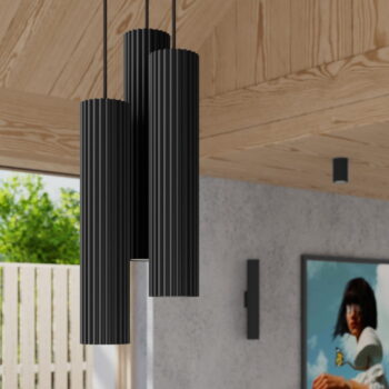 Čierne nástenné svietidlo Gleam – Nice Lamps - Image 7
