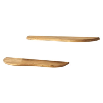 Police z dubového dreva v prírodnej farbe v súprave 2 ks 100 cm Wavy – Kalune Design