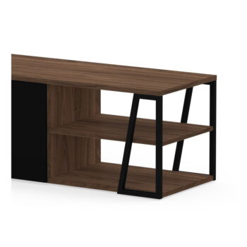 Čierny TV stolík v dekore orecha 190x45 cm Albi - TemaHome – Obrázok 4