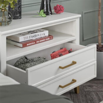 Biely nočný stolík Westerleigh – CosmoLiving by Cosmopolitan – Obrázok 3