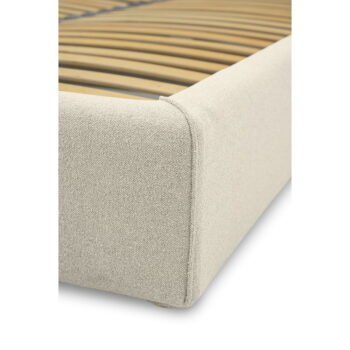 Krémová čalúnená dvojlôžková posteľ s úložným priestorom a roštom 140x200 cm Sea – Scandic – Obrázok 7