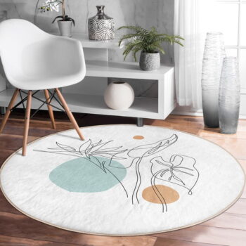 Biely prateľný okrúhly koberec vhodný pre robotické vysávače ø 120 cm Comfort – Mila Home - Image 3