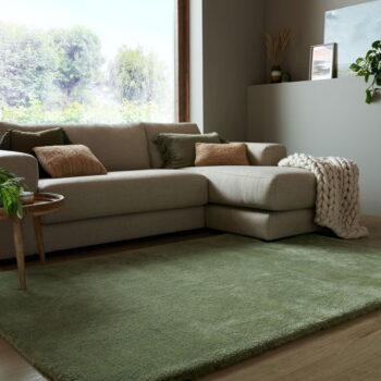 Tmavozelená syntetická kožušina 200x290 cm Faroe Wool Look Fur – Flair Rugs - Image 2