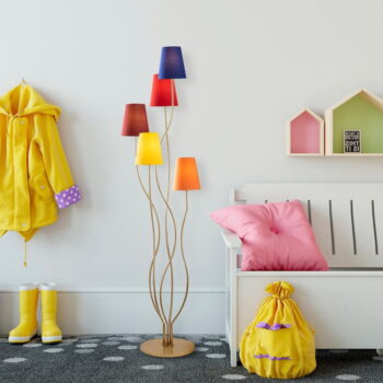 Stojacia lampa s textilným tienidlom (výška 160 cm) Bonibos – Opviq lights - Image 4