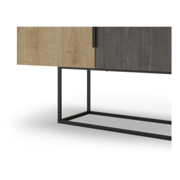 Nízka komoda v dekore duba v hnedo-prírodnej farbe 150x80 cm Titan – Marckeric - Image 2