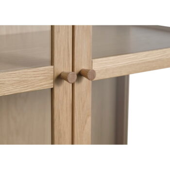 Vitrína z dubového dreva v prírodnej farbe 190x90 cm Elba – Unique Furniture - Image 4