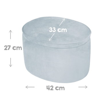 Svetlo modrý zamatový detský puf Lil Sofa – Roba - Image 4