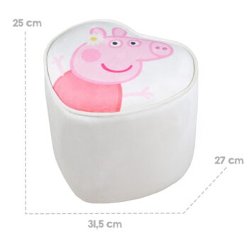 Biely zamatový detský puf Peppa Pig – Roba - Image 3
