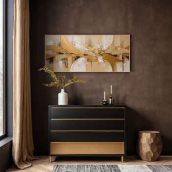 Obraz 150x60 cm Gold Abstraction - Image 2