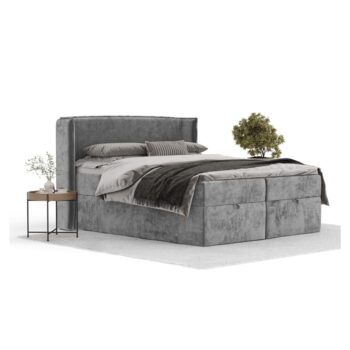 Sivá boxspring posteľ s úložným priestorom 160x200 cm Passion – Maison de Rêve - Image 11