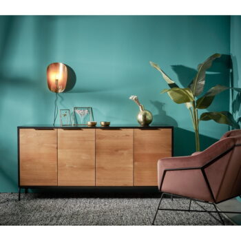 Čierno-hnedá komoda Kave Home SAVOI, 165 x 80 cm - Image 6