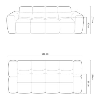 Béžová pohovka 216 cm Lisa – Micadoni Home – Obrázok 5