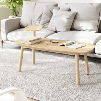Konferenčný stolík z bukového dreva v prírodnej farbe 56x120 cm Swivo – Umbra - Image 9