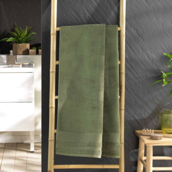 Kaki froté bavlnená osuška 70x130 cm Tendresse – douceur d'intérieur – Obrázok 2