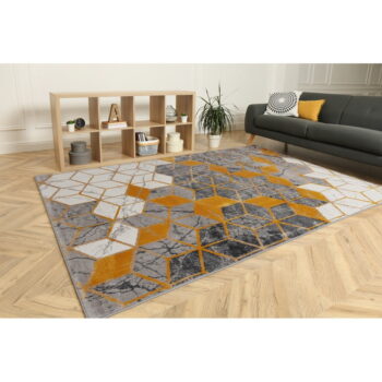 Koberec v okrovožltej a sivej farbe 133x190 cm Soft – FD - Image 2