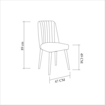 Antracitová zamatová jedálenská stolička Stormi Sandalye – Kalune Design - Image 3