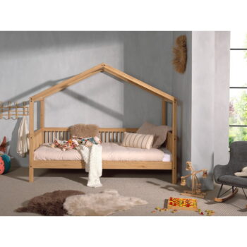 Domčeková detská posteľ z dubového dreva v prírodnej farbe 90x200 cm Forrest – Vipack - Image 5