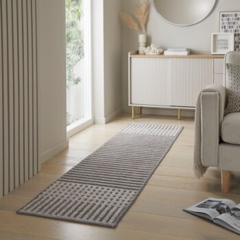 Sivý umývateľný behúň zo ženilky 60x240 cm Elton – Flair Rugs - Image 3