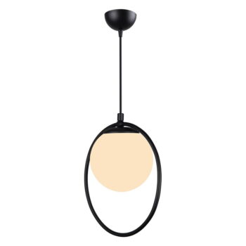 Čierne kovové závesné svietidlo so skleneným tienidlom ø 15 cm Ates – Squid Lighting - Image 5