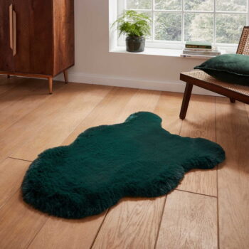 Syntetická kožušina v petrolejovej farbe 60x90 cm Super Teddy – Think Rugs – Obrázok 2