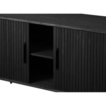 Čierna nízka komoda v dekore duba s posuvnými dverami 76x180 cm Nola – Unique Furniture – Obrázok 6