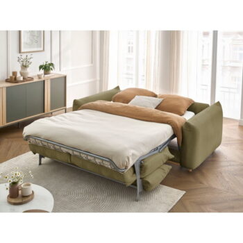 Zelená rozkladacia pohovka 214 cm Ernest – Bobochic Paris – Obrázok 2