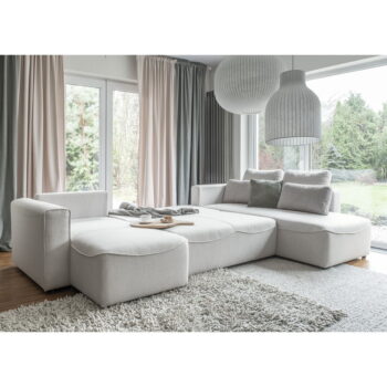 Krémovobiela rozkladacia rohová pohovka (do "U") Homely Tommy – Miuform - Image 2
