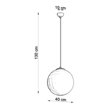 Biele závesné svietidlo so skleneným tienidlom ø 40 cm Bianco – Nice Lamps - Image 5