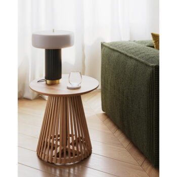 Príručný stolík z teakového dreva Kave Home Irune, ø 50 cm – Obrázok 3