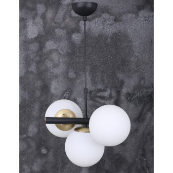 Biele/čierne závesné svietidlo so skleneným tienidlom ø 15 cm Cascade – Squid Lighting - Image 4