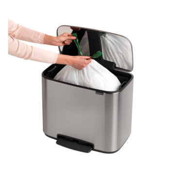 Nášľapný oceľový odpadkový kôš v matne striebornej farbe 36 l Bo – Brabantia - Image 2