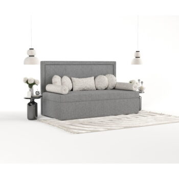 Sivá čalúnená jednolôžková posteľ 90x200 cm Scala – Maison de Rêve – Obrázok 5