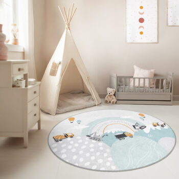 Prateľný detský koberec ø120 cm Snowy Hills – Mila Home - Image 3