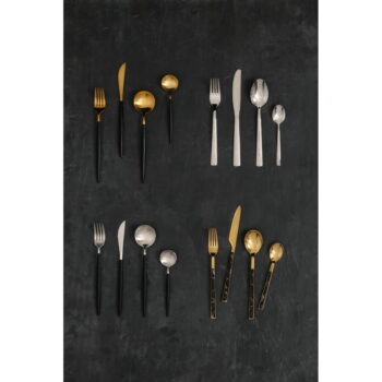 Antikoro príbor v čierno–zlatej farbe 16 ks Avie – Premier Housewares – Obrázok 7