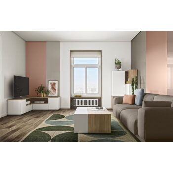 TV stolík v dekore duba v bielo-prírodnej farbe 130x46 cm Angle – TemaHome - Image 9