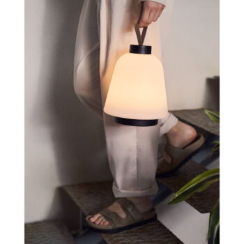 Biela plastová LED stmievateľná stolová lampa (výška 24 cm) Udiya – Kave Home - Image 4