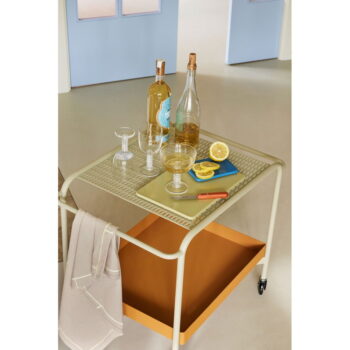 Kovový servírovací stolík na kolieskach 47x66 cm Push – Hübsch - Image 5