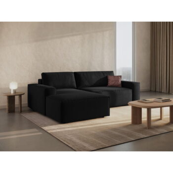 Čierna rozkladacia rohová pohovka (ľavý roh) Jodie – Micadoni Home - Image 3