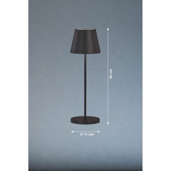 Čierna LED stmievateľná stolová lampa s kovovým tienidlom (výška 34 cm) Cosenza 2.0 – Fischer & Honsel – Obrázok 3