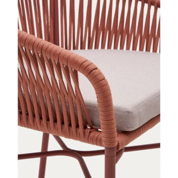 Záhradná barová stolička s výpletom vo farbe terakota Kave Home Yanet, výška 85 cm - Image 7
