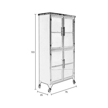 Čierna kovová vitrína 35x133 cm Ferre – White Label - Image 9