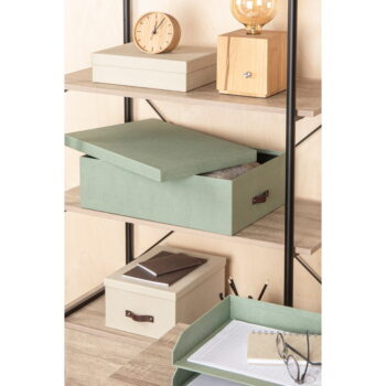 Kartónové úložné boxy s vekom v mentolovej farbe v súprave 3 ks 31x47x15 cm Inge – Bigso Box of Sweden - Image 2