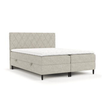 Sivobéžová boxspring posteľ s úložným priestorom 140x200 cm Gwen – Maison de Rêve