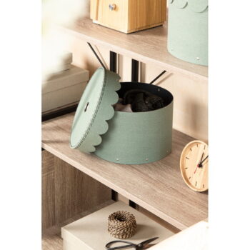 Kartónové úložné boxy s vekom v mentolovej farbe v súprave 2 ks ø 26x17,5 cm Wilma – Bigso Box of Sweden - Image 9