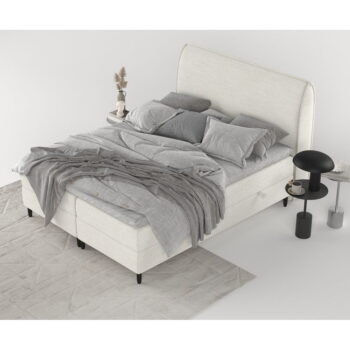 Krémovobiela boxspring posteľ s úložným priestorom 200x200 cm Melba – Maison de Rêve - Image 7