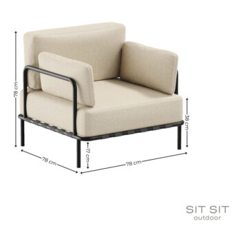 Béžové polstrované záhradné kreslo Salve – Sit Sit - Image 11